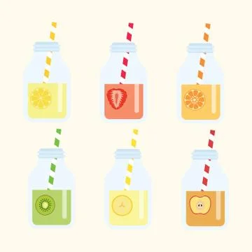 Fruit lemonad set Stock Illustration