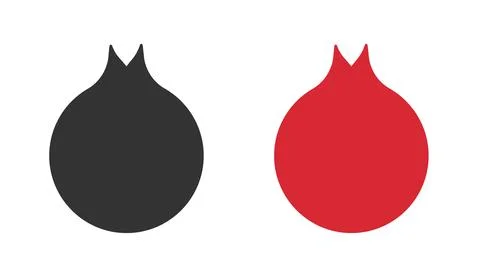 Fruit line icons representing garnet in minimalistic style and design 스톡 일러스트