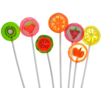 Fruit lollipops Foto stock