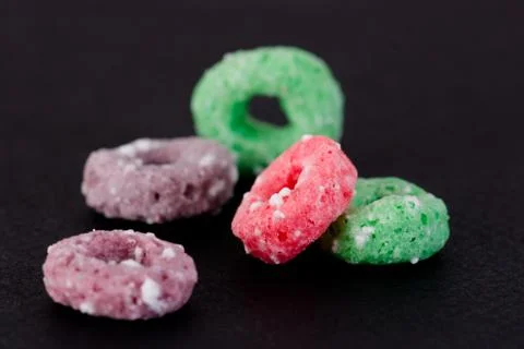 Fruit loops - cereal Stock Photos