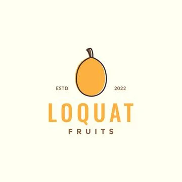 Fruit loquat logo design vector Stock Illustration