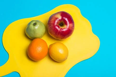 Fruit lying on a cutting board Stock Photos