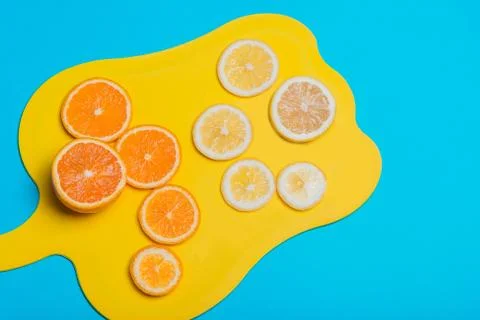 Fruit lying on a cutting board Stock Photos