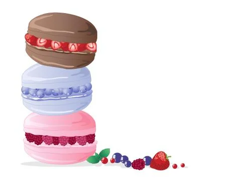 Fruit macaroons Stock Illustration
