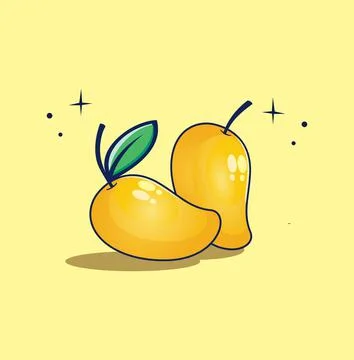 Fruit Mango illustration in flat design Vector Stock Illustration