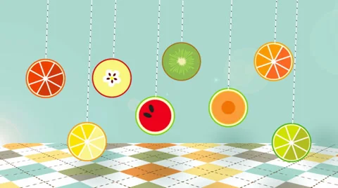 Fruit market animated Stock Footage 34778916