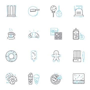 Fruit market linear icons set. Apples, Oranges, Bananas, Grapes, Lemons, Limes Stock Illustration