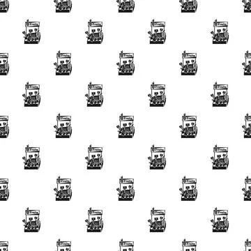 Fruit market stall seamless repeating pattern design Stock Illustration