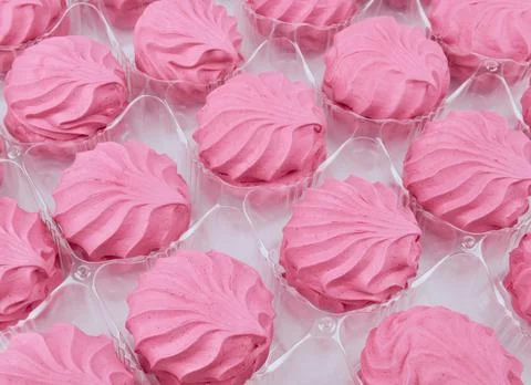 Fruit marshmallow in a package close up, shallow depth of sharpness Stock Photos
