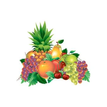 Fruit. Meal. Vector. Still life Stock Illustration