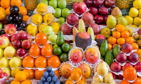 Fruit mix combination stall 1 Stock Photos