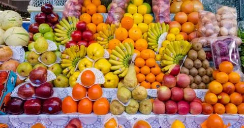 Fruit mix combination stall 7 Stock Photos