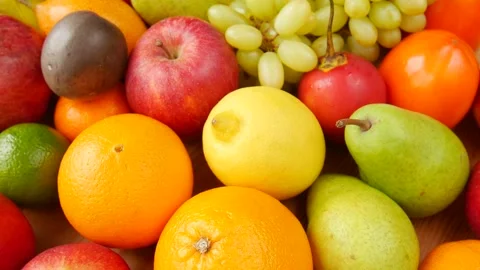 Fruit mix on the table. Stock Footage 238889233