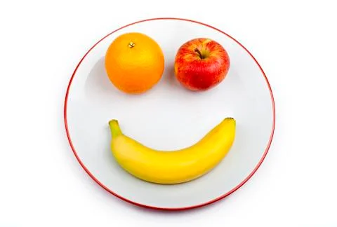 Fruit Mmiley Face on a Plate Stock Photos
