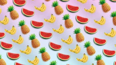 Fruit moving upside down, splash, background Stock Footage 129083066