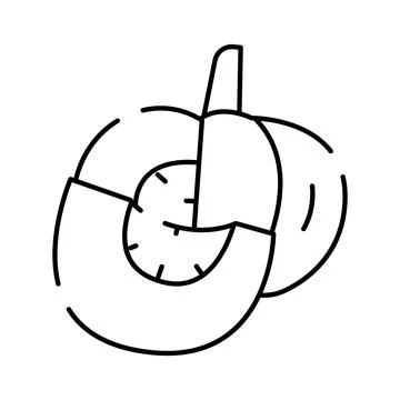 Fruit outline icon line drawing minimalist design Stock Illustration