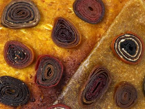 Fruit pastille of different types top view Stock Photos