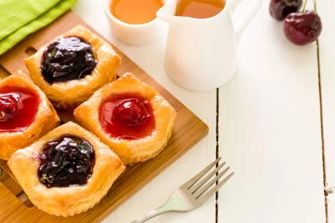Fruit pastry pie for relaxing Tea break. Foto stock