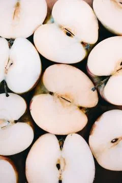 Fruit pattern. Apple seamless background. Stock Photos