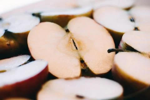 Fruit pattern. Apple seamless background. Stock Photos