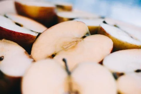 Fruit pattern. Apple seamless background. Stock Photos