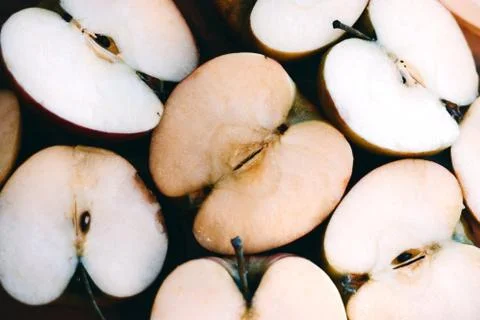 Fruit pattern. Apple seamless background. Stock Photos