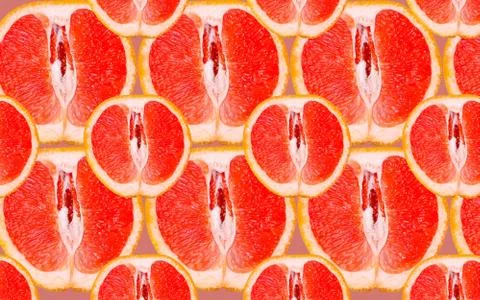 Fruit pattern of grapefruit on a light background. Foto stock