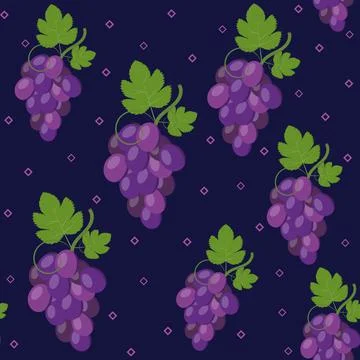 Fruit pattern from grapes, color vector illustration Stock Illustration