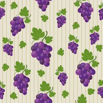 Fruit pattern from grapes, color vector illustration Illustrazione stock
