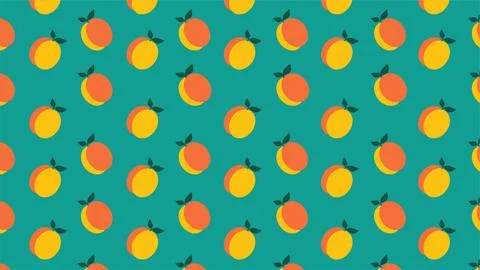 Fruit pattern. Retro background, vintage background from bright juicy apricot Stock Illustration