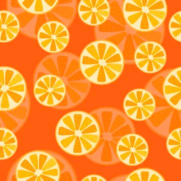 Fruit pattern with ripe orange citrus Stock Illustration