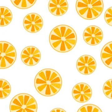 Fruit pattern with ripe orange citrus Stock Illustration