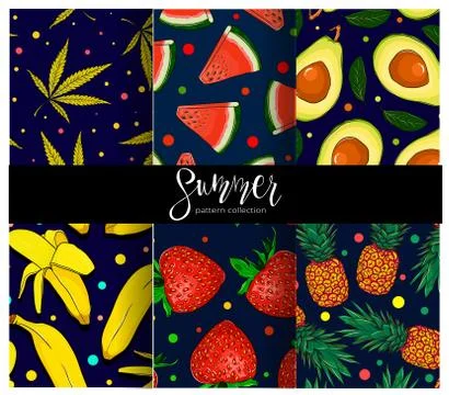 Fruit pattern set1 Illustrazione stock