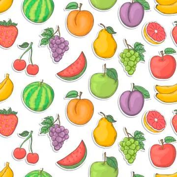 Fruit pattern vector Stock Illustration