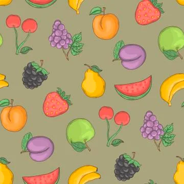 Fruit pattern vector illustration Stock Illustration
