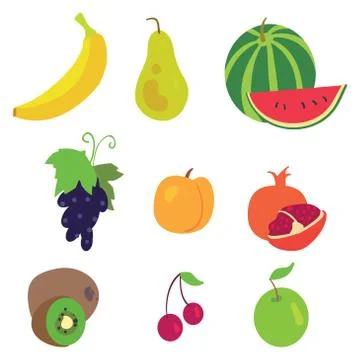 Fruit pattern on a white background Stock Illustration