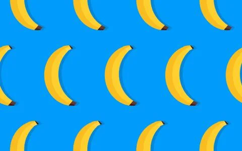 Fruit pattern of yellow bananas Stock Illustration