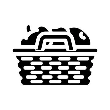 Fruit picking summer spend time glyph icon vector illustration Stock Illustration