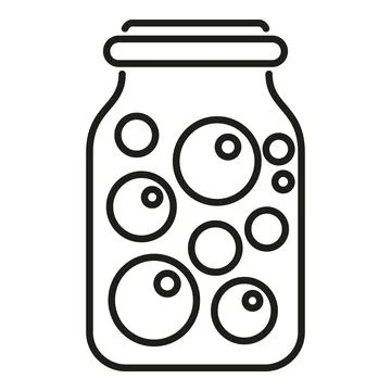 Fruit pickled icon outline vector. Food jar Stock Illustration
