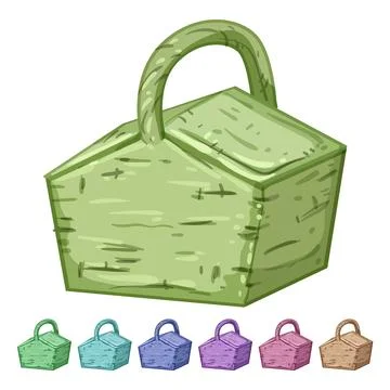 Fruit picnic basket cartoon vector graphic Illustration