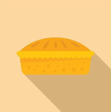 Fruit pie icon flat vector. Apple cake Illustrazione stock