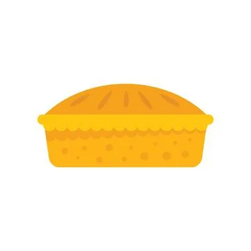 Fruit pie icon flat vector. Apple cake Stock Illustration