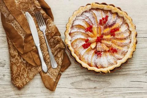 Fruit pie with peaches Foto stock
