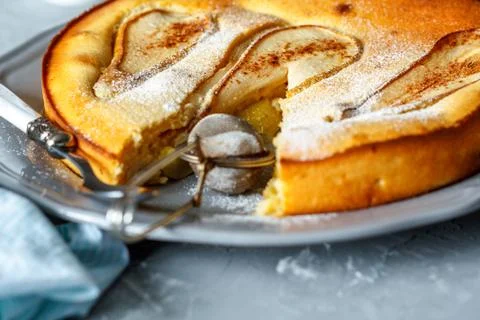 Fruit pie with pears Stock Photos