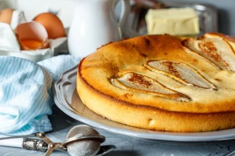 Fruit pie with pears Stock Photos