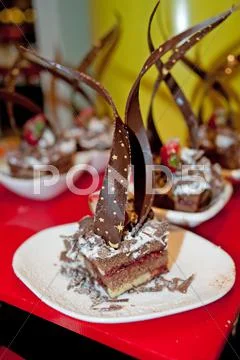Fruit pies, chocolate Stock Photos