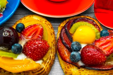 Fruit pies Stock Photos