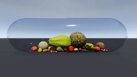 Fruit in the pill capsule Stock Illustration