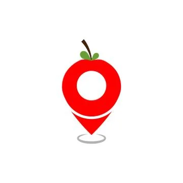 Fruit pin map pointer vector design template illustration 스톡 일러스트