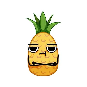 Fruit pineapple character cartoon vector illustration Stock Illustration